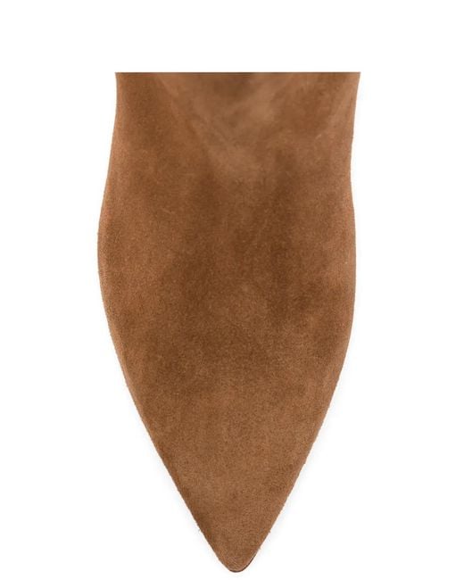 Anna F. Brown Point-Toe Ankle Boots
