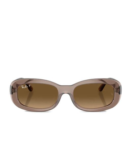 Ray-Ban オーバルフレーム サングラス Brown