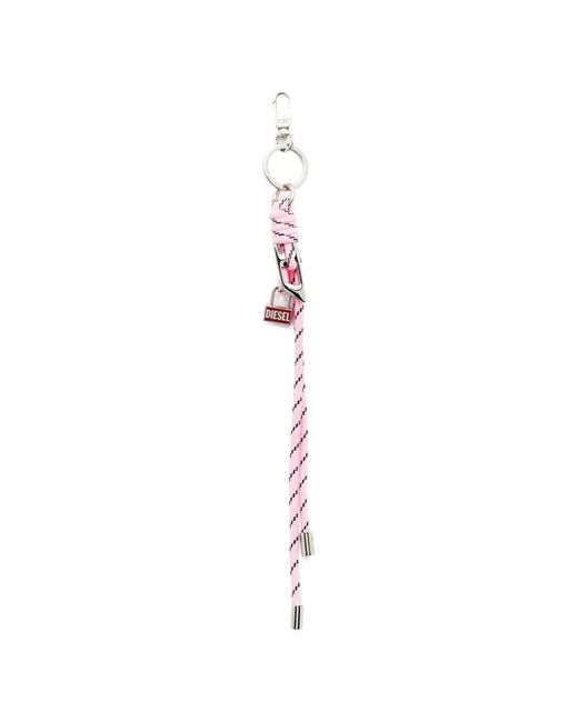 DIESEL White Metal And Rope Charm With Pendant