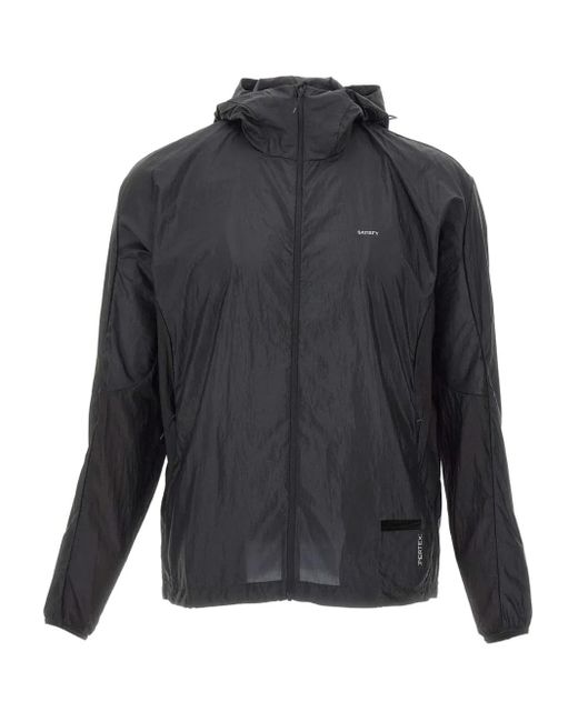 Satisfy Gray Pertex Diamond Fuse Windbreaker Logo-Print Jacket for men