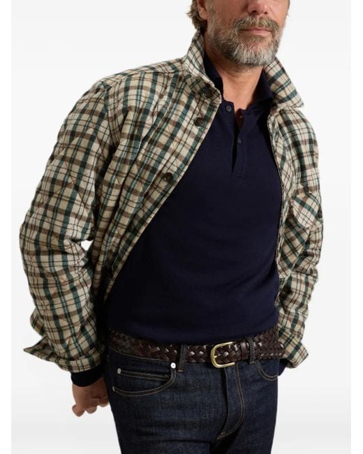 Woolrich Natural Checked Quilted Jacket for men