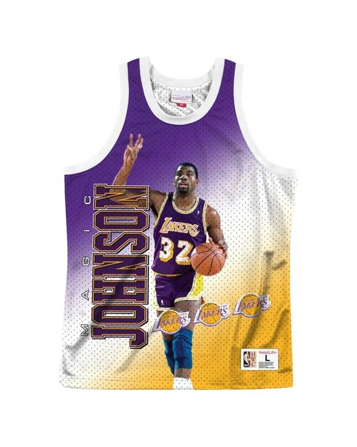 Mitchell & Ness Purple X Nba Los Angeles Lakers Magic Johnson Behind The Back Jersey for men
