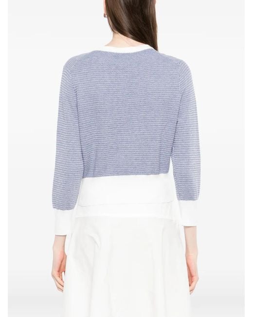 N.Peal Cashmere Purple Jacquard Cardigan