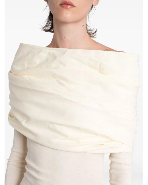 Abito Lungo Con Scollo Drappeggiato di Entire studios in White
