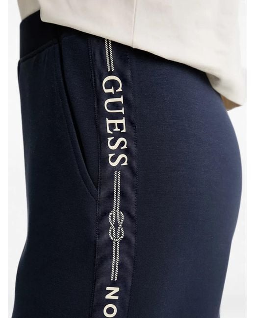 Guess Blue Logo-Tape Track Pants