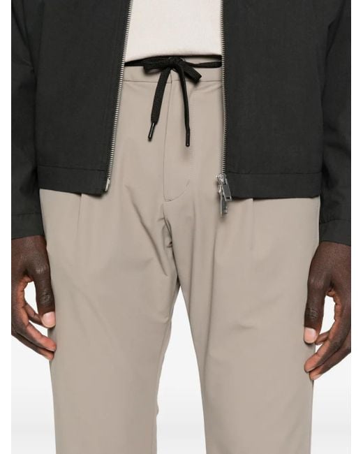 Herno Gray Pleated Drawstring Trousers for men
