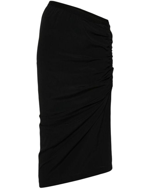 Rick Owens Black Shrimp Asymmetric Crepe Skirt