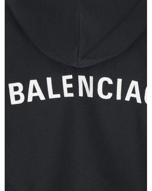 Balenciaga Black Faded 3B Sports Icon Hooded Sweatshirt for men