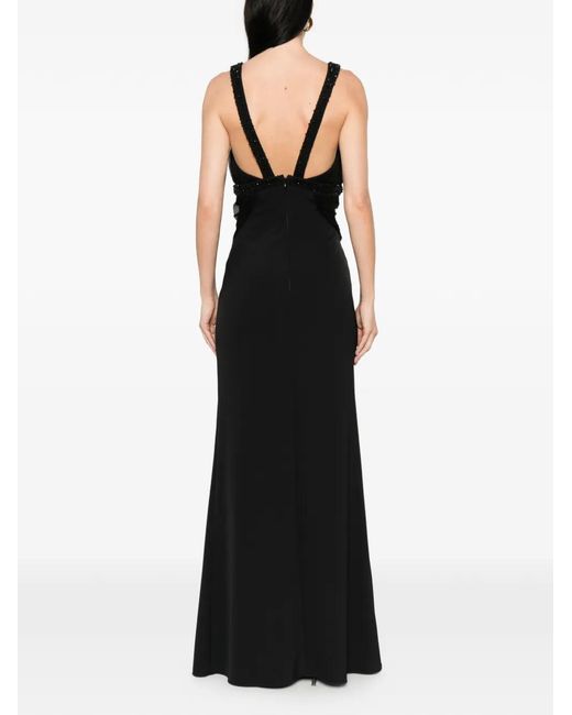 PRONOVIAS THE PARTY EDIT Black X Elisabetta Franchi Breksta V-Neck Maxi Dress