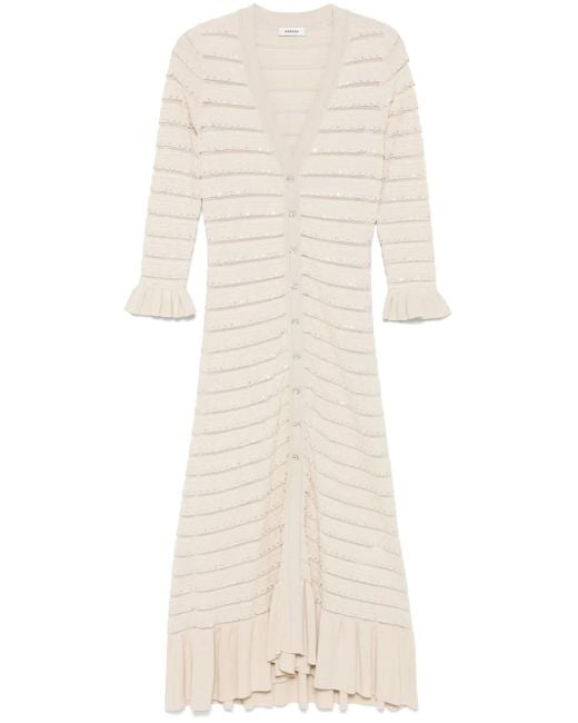 Sandro Natural Crystal-Embellished Midi Dress