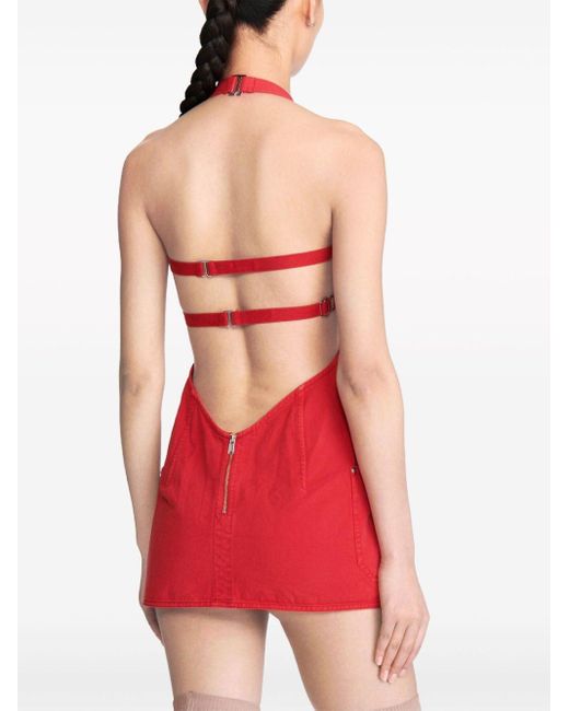 Dion Lee Red Open-back Apron Minidress