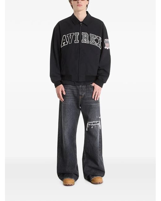 Avirex Gray A-2 Logo-Patch Jacket for men