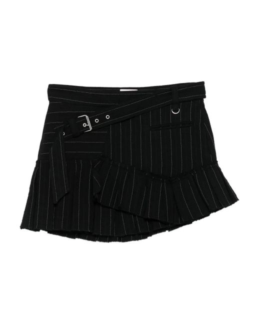 Isabel Marant Maddy ストライプ ラッフルスカート Black