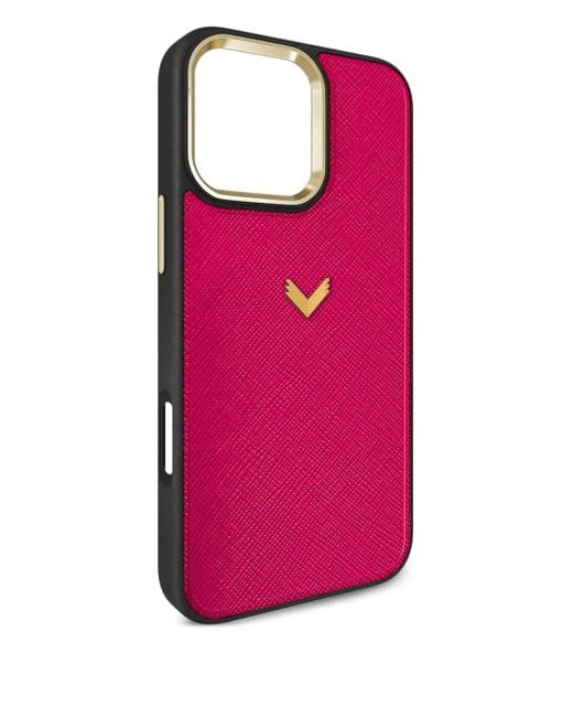 Velante Iphone 16 Pro Max サフィアーノレザーケース Pink