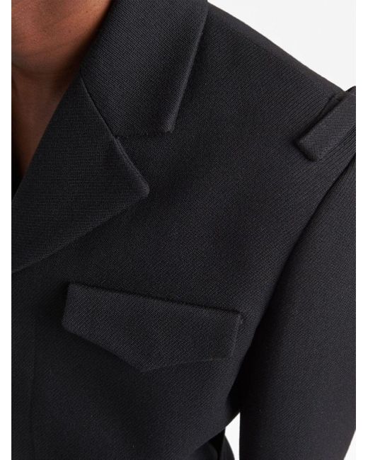 Prada Cropped-Jacke mit fallendem Revers in Black für Herren