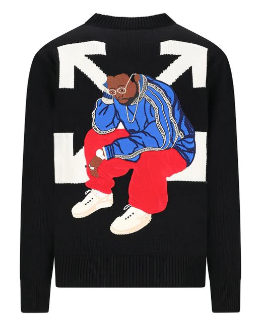 Off-White c/o Virgil Abloh Black Crewneck Sweater for men