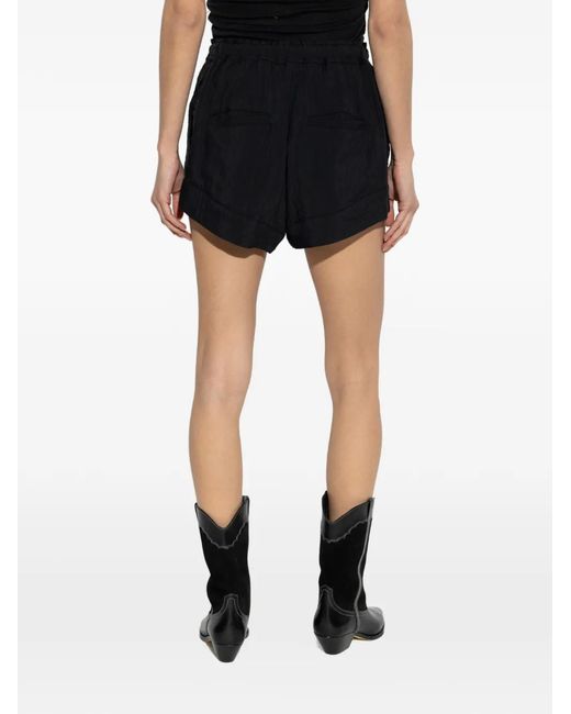 Isabel Marant Black Tie-Waist Shorts