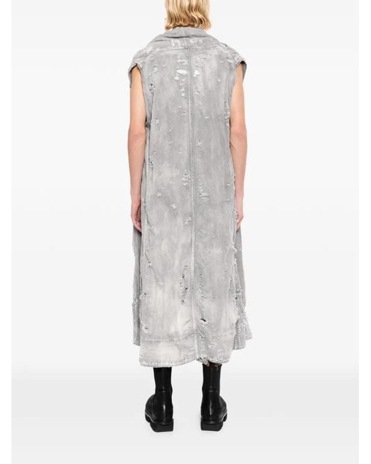 Julius Gray Distressed Sleeveless Coat for men