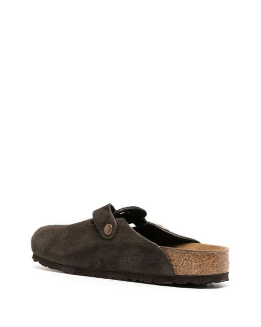 Birkenstock Brown Boston Suede Clogs for men