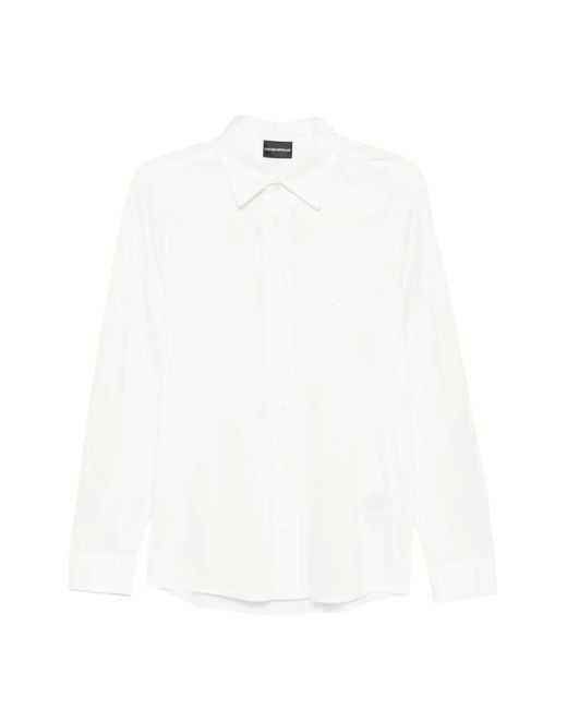 Emporio Armani White Cotton Blend Shirt for men