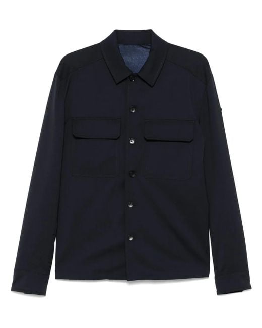 Giacca Con Applicazione di Moncler in Blue da Uomo