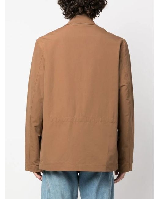 Helmut Lang Brown Logo-Print Utility Jacket for men
