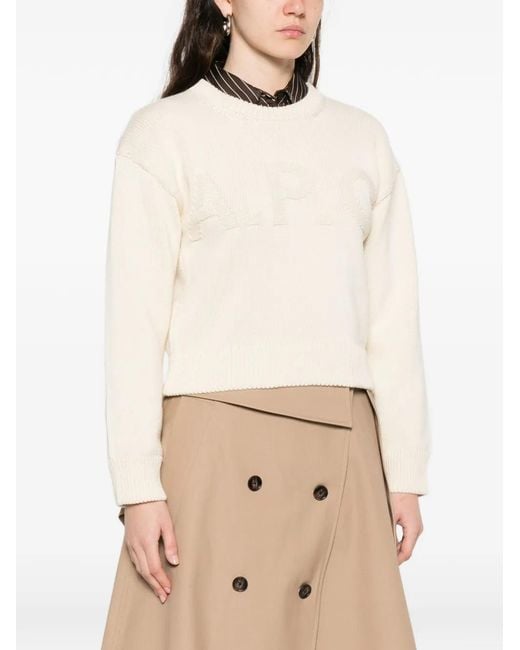 A.P.C. White Logo Sweater