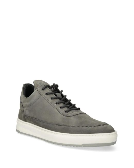 Filling Pieces Brown Panelled Suede Low-Top Sneakers for men