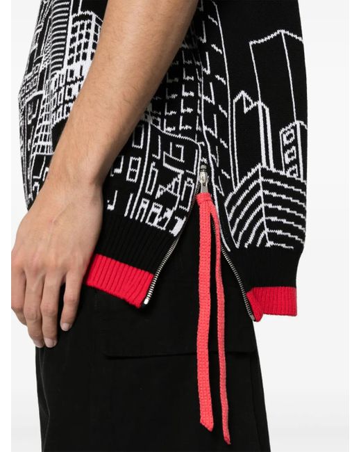 Off-White c/o Virgil Abloh Black Off- V Neck Sleeveless Knit Jumper Sweater for men