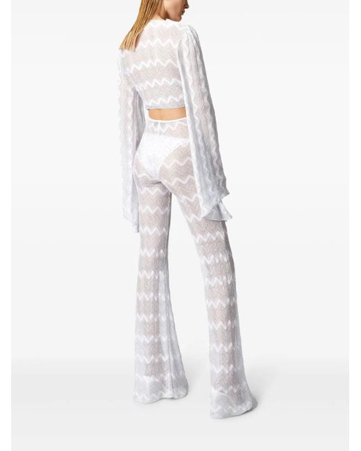 Missoni ジグザグ ラメ パンツ White