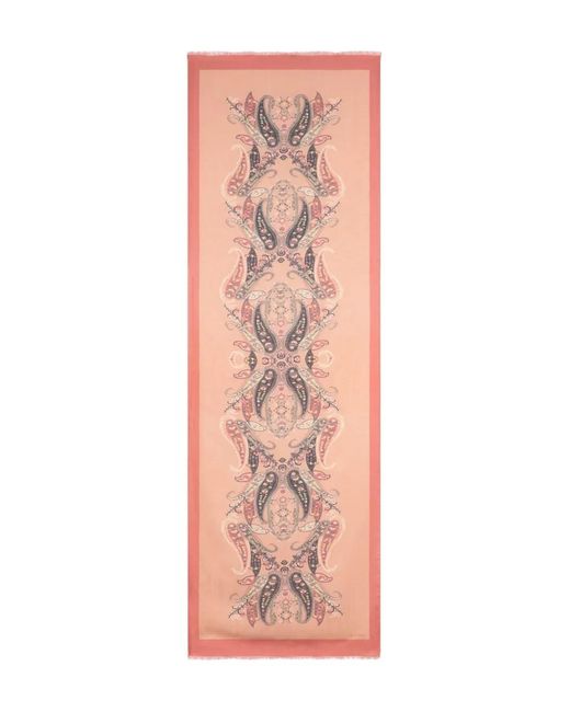 Etro Pink Paisley-Jacquard Scarf