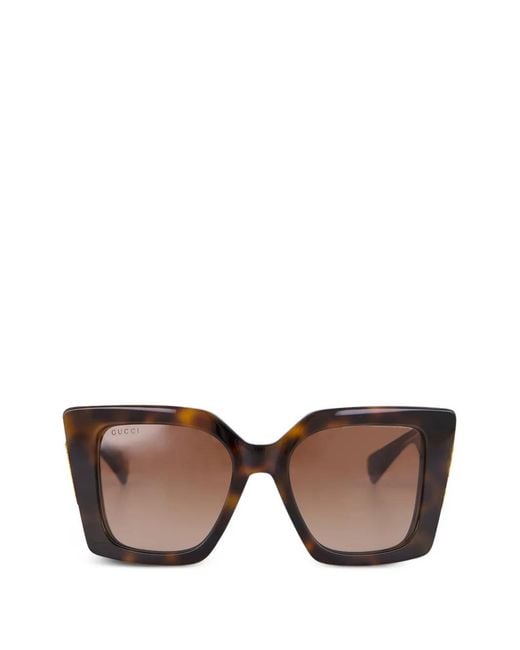 Gucci Brown Cat-Eye Butterfly-Frame Sunglasses