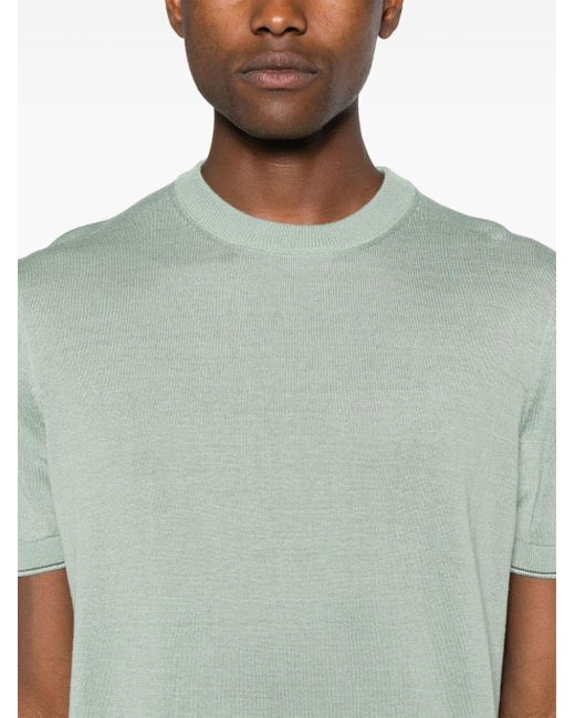 Camiseta Tramonte de punto fino Boss de hombre de color Green