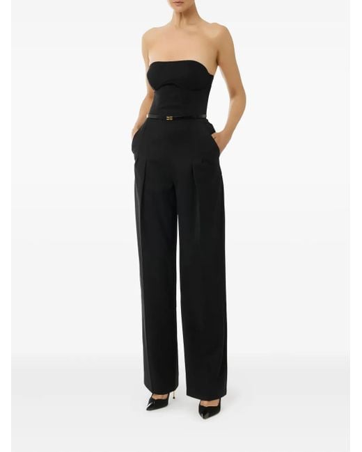 Elisabetta Franchi Black Bandeau Belted Jumpsuit