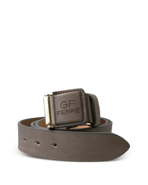 Gianfranco Ferré Brown Logo-Buckle Leather Belt