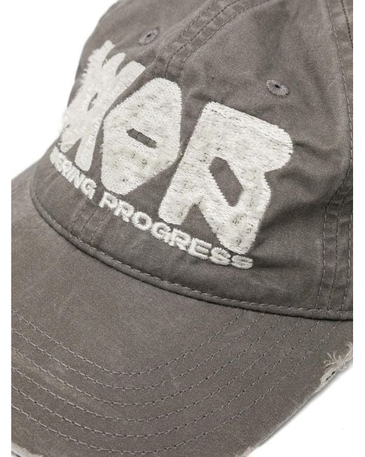 WARMAN Gray Distressed Baseball Cap for men
