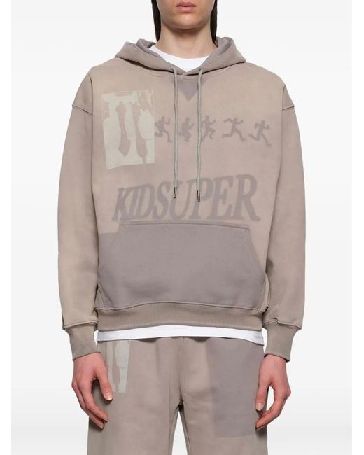 Kidsuper Gray Sun-Faded Hoodie for men
