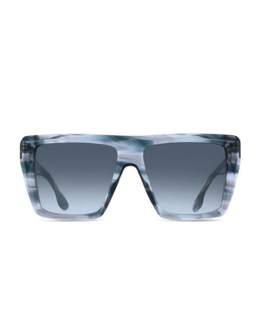 Victoria Beckham Blue Rectangle-Frame Sunglasses