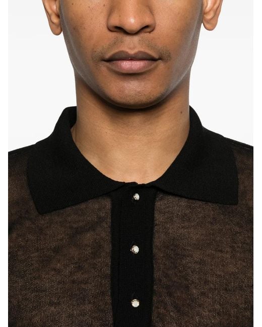 Ernest W. Baker Black Buttoned Polo Shirt for men