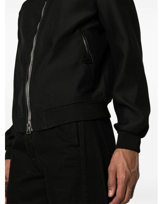 Tom Ford Black Spread-collar Zip-up Shirt Jacket for men