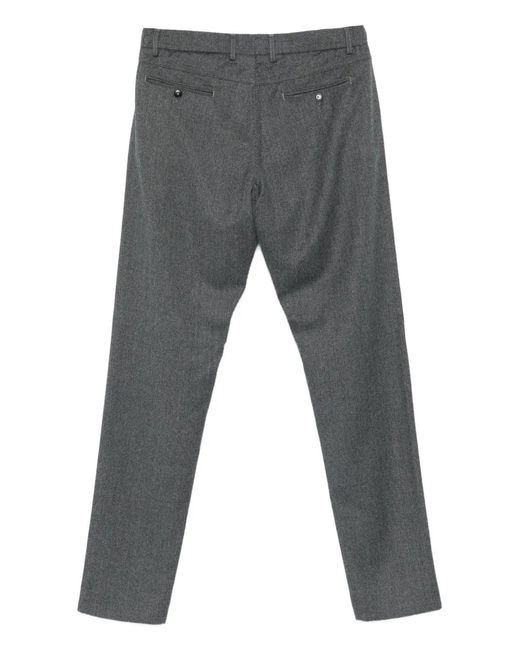 Canali Gray Drawstring Wool Trousers for men