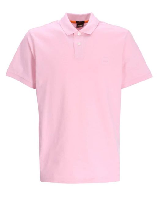Boss Poloshirt Met Logo-applicatie in het Pink voor heren