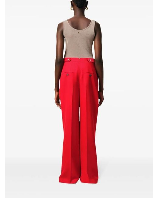 Pantaloni A Vita Alta di AMI in Red