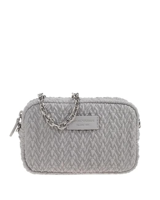 Emporio Armani キルティング ショルダーバッグ Gray