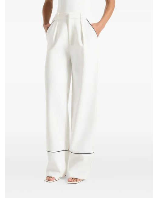 Manière De Voir White Mina Piped Trousers