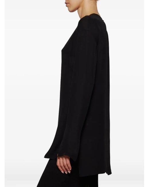 Wardrobe NYC Black Sheer Split-Cuff Blouse