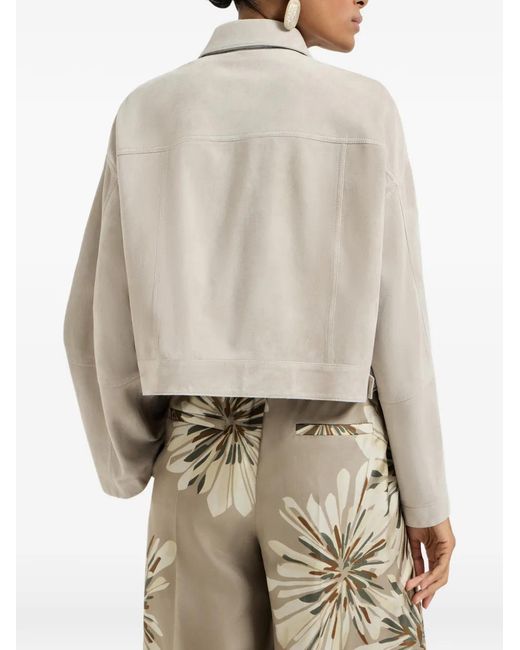 Brunello Cucinelli Natural Suede Leather Jacket