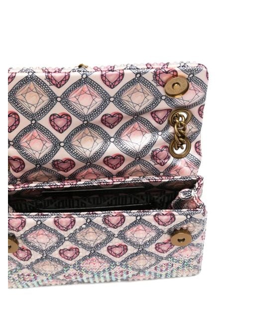 Kurt Geiger White Mni Kensington Heart Embellished Shoulder Bag