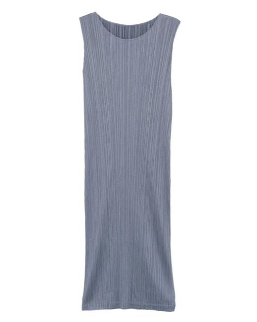 Robe Mi-Longue À Design Plissé Pleats Please Issey Miyake en coloris Blue