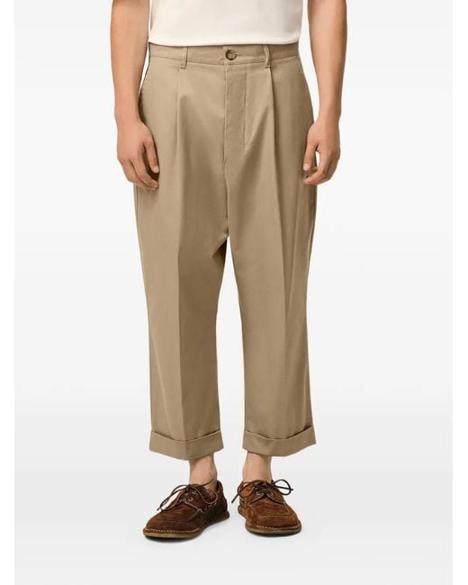 AMI Natural Pantalon Oversize À Plis Marqués for men